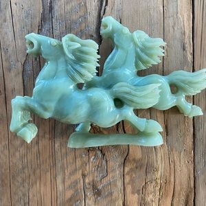 Hand carved jade horse statue